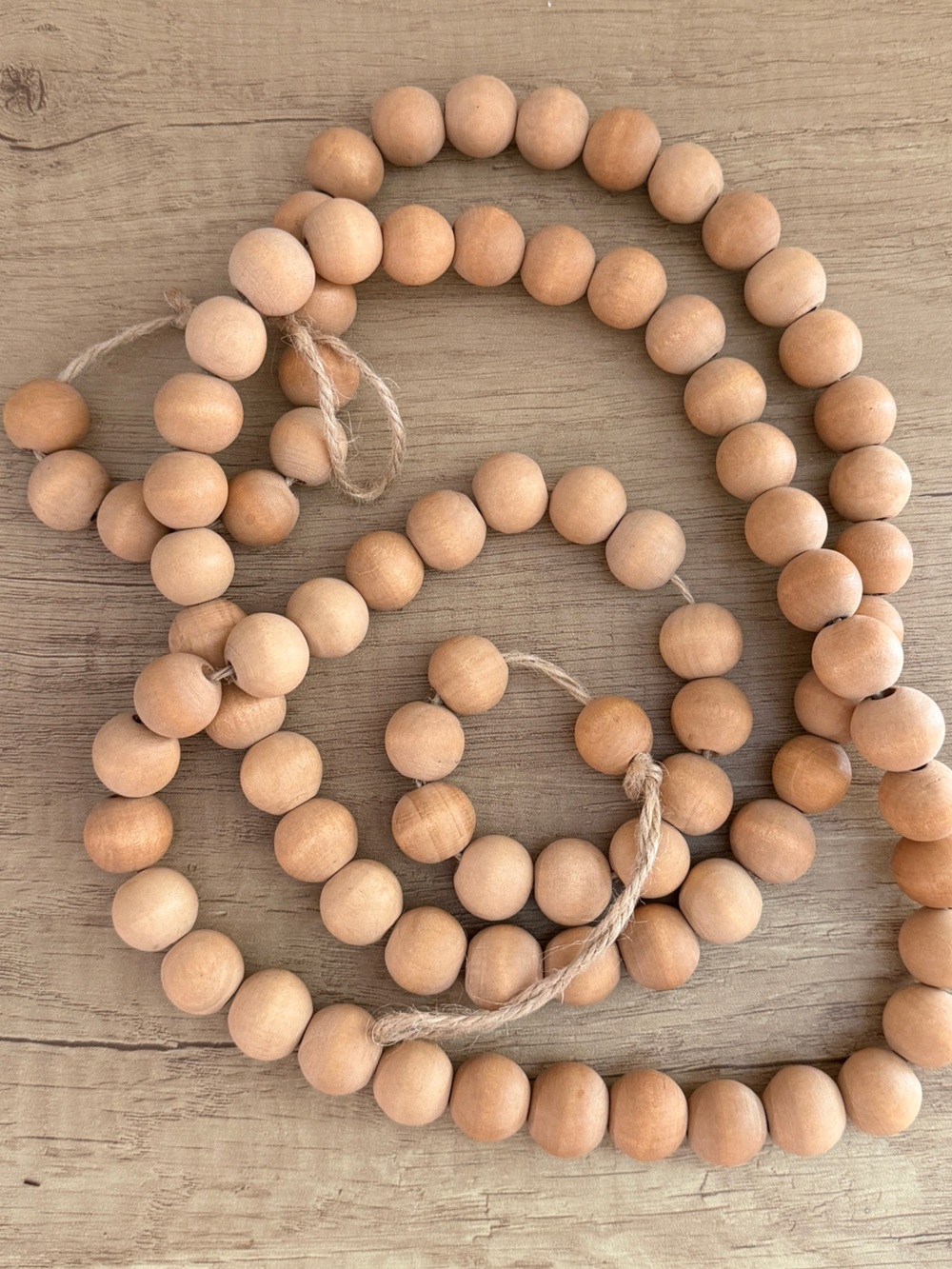 Boho wooden bead garland 5.5ft